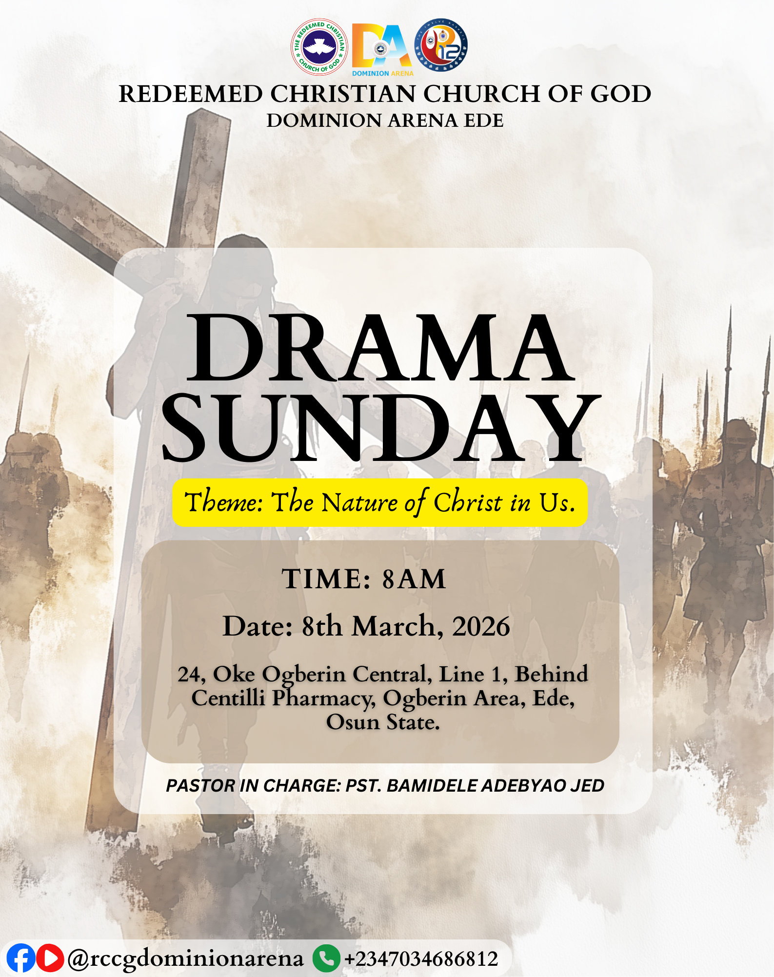 Church event poster designed in Canva