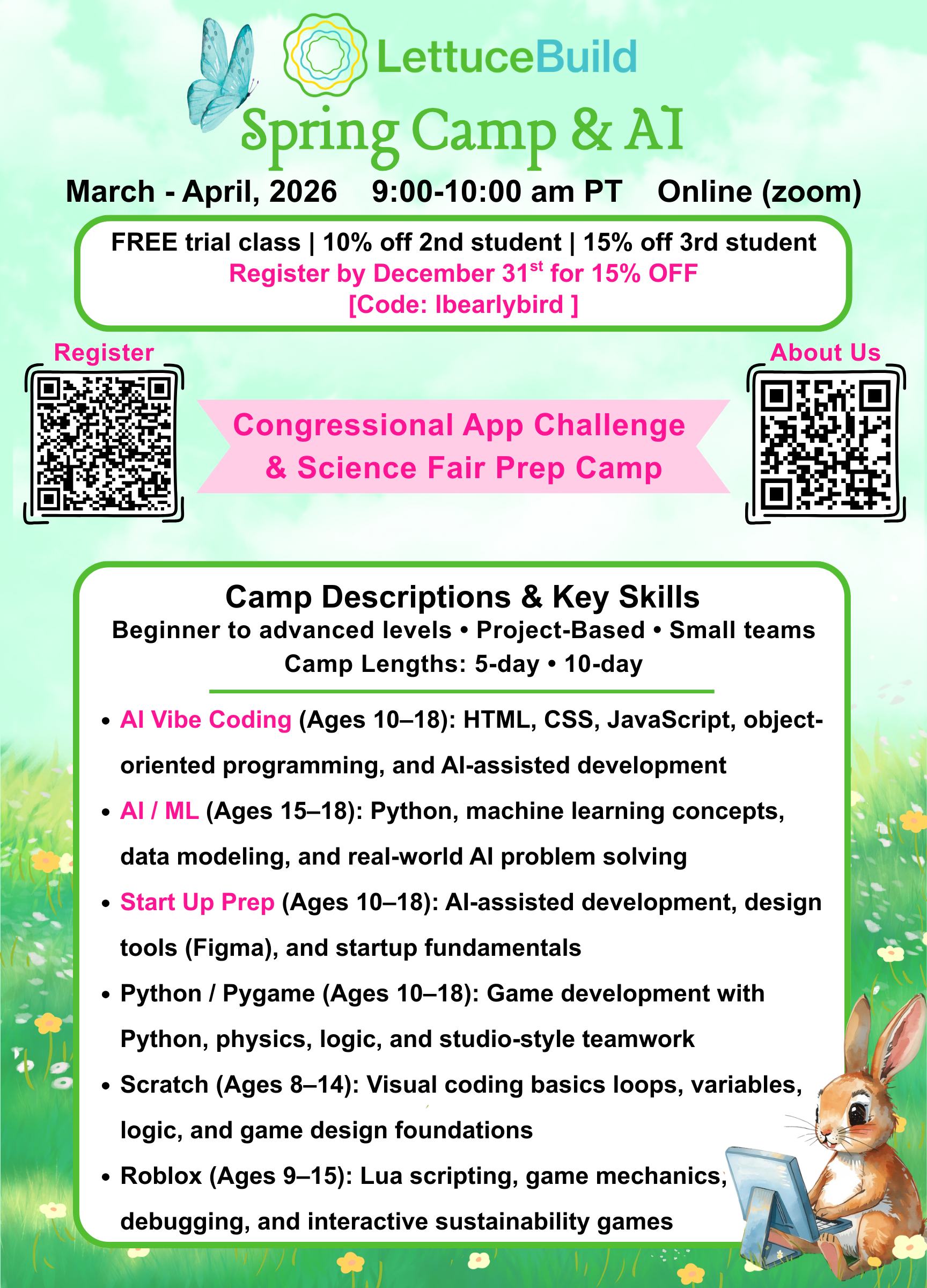 LettuceBuild Spring Camp flyer