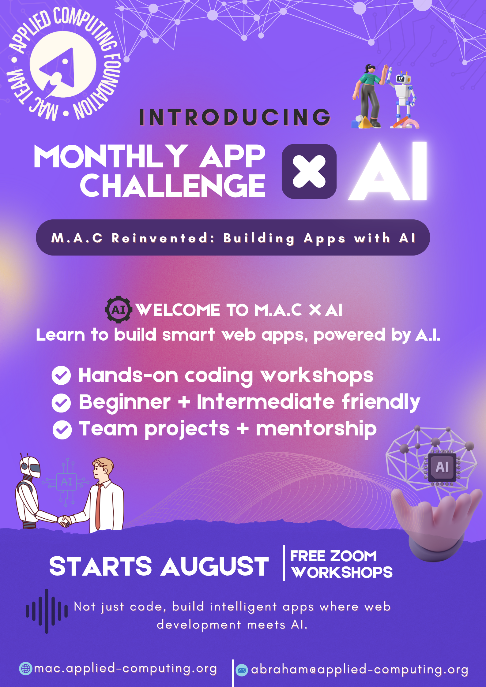 MAC x AI launch flyer